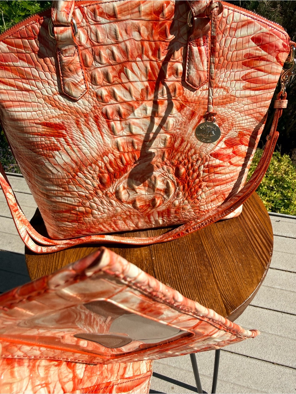 Brahmin Flamingo Large Duxbury Satchel & Veronica Set - Picture 16 of 16